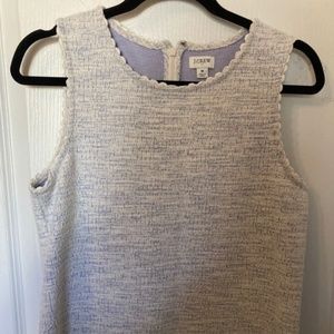 J Crew Scalloped Hem Textured Tweed Womens Knit Blouse Tank Top Size Medium